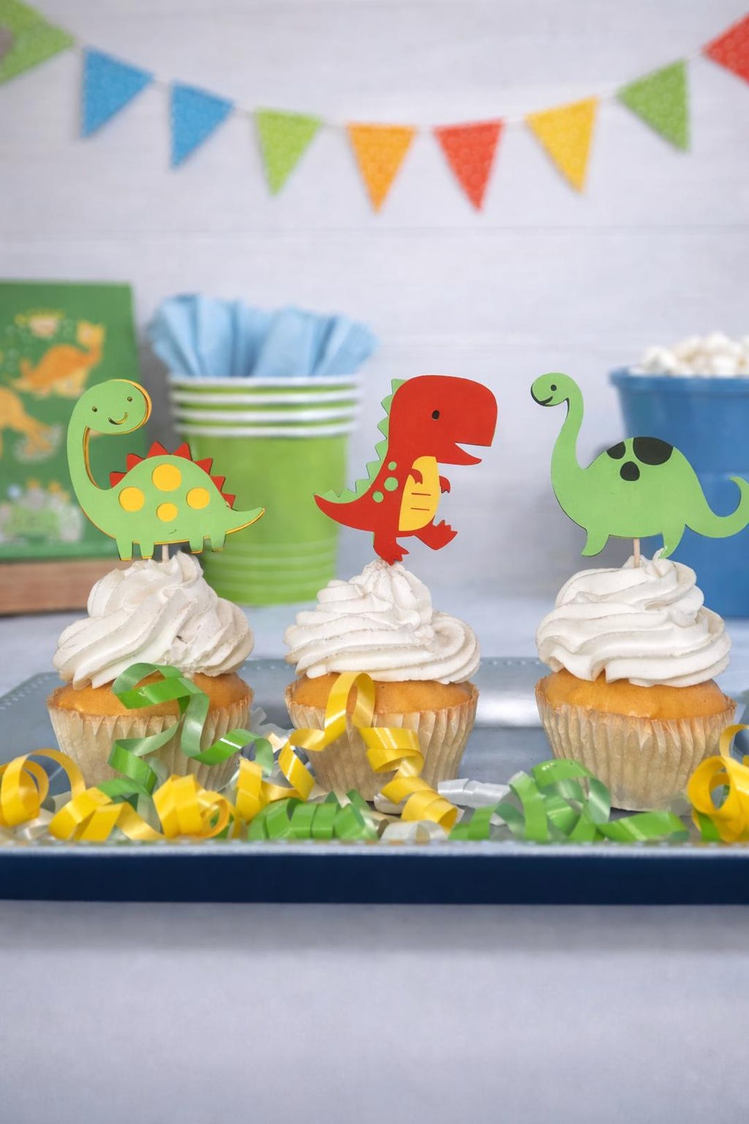 24 stuks Dinosaurus Cupcake Topper Dino Koekjes Decoratie Feest Deko 24 stuks Dinosaurus Cupcake Topper Dino Koekjes Decoratie Feest Deko