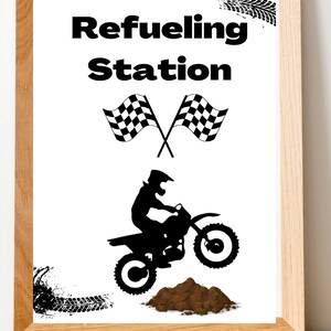 Dirt Bike Party Printables, Refueling Station, Motorcycle Party ...