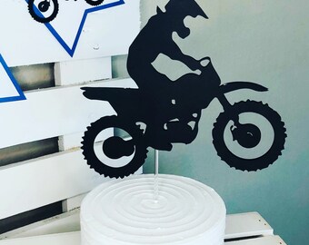 Dirt Bike Cake Topper, Motorcross Cake Topper, Dirt Bike Party Decor, Dirt Bike Birthday Party Decor, Cake Topper