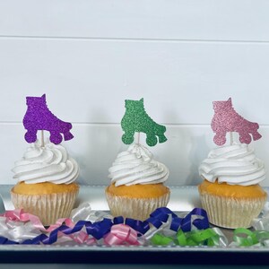 Roller Skate Cupcake Toppers, Disco Skating Party Decor, Skate Themed Party Decor, Roller Derby Party Decor, Roller Skate Birthday Decor