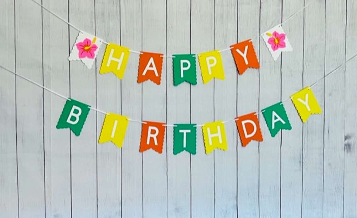 Hawaiian Luau Yard Banner - "Happy Birthday" Outdoor Decoration For Tropical Party Theme - View #8