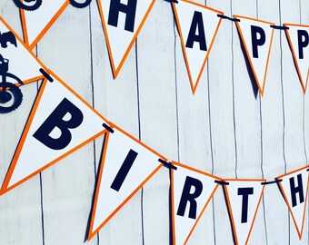 Dirt Bike Banner, Motorcycle banner, Dirtbike Birthday banner, Supercross birthday banner, Motocross Birthday Banner, Birthday Banner