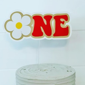 Groovy One Cake Topper, One Year Cake Topper, First Birthday Cake Topper, Retro Cake Topper, Hippie Cake Topper