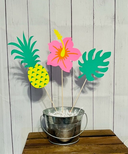 Hawaiian Party Centerpieces Hawaiian Party Decor Tropical Party Decor Tropical Centerpieces Luau Party Centerpieces
