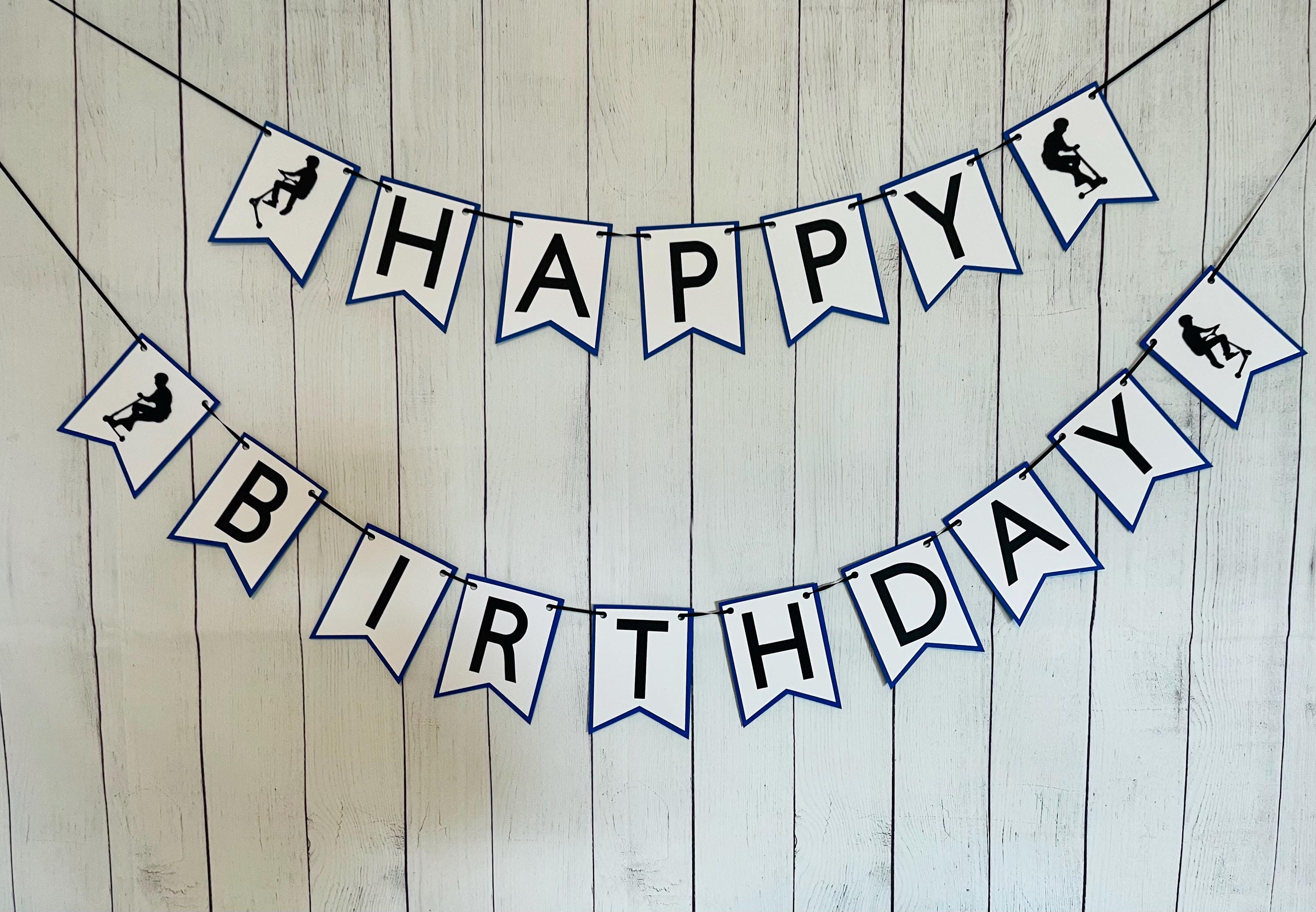Personalised Retro Birthday Bunting – Quadrophenia Mods Scooter Theme – Creation Art