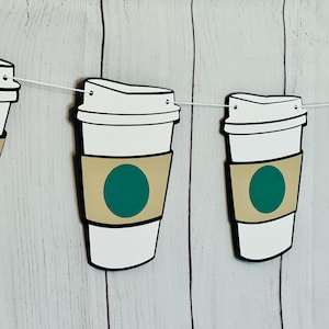 Kaffee Girlande, Starbucks inspiriert Kaffee Girlande, Kaffee Girlande, Kaffee Dekor, Kaffee Station Girlande
