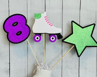Sparkly Roller Skate Birthday Centerpieces, Party Decor