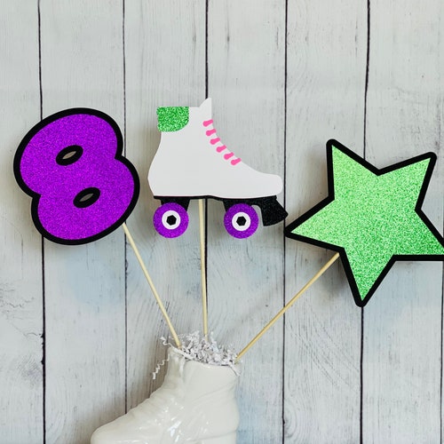 Roller Skate Cupcake Toppers Roller Skating Party Decor Etsy