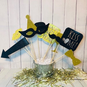 New Years Eve Photo Props, New Years Eve Party, New Years Eve Party Decor, New Years Eve Decorations, Photo Props
