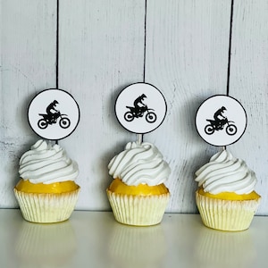 Dirt Bike Printable Cupcake Toppers, Dirt Bike Cupcake Toppers, Dirt Bike Party Decor