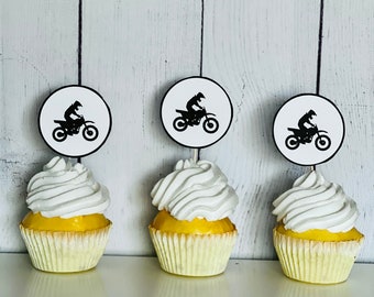 Dirt Bike Printable Cupcake Toppers, Dirt Bike Cupcake Toppers, Dirt Bike Party Decor