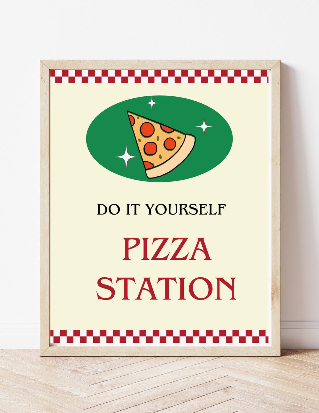 Pizza Party Digital Sign, Pizza Station Digital Sign, Build Your Own ...