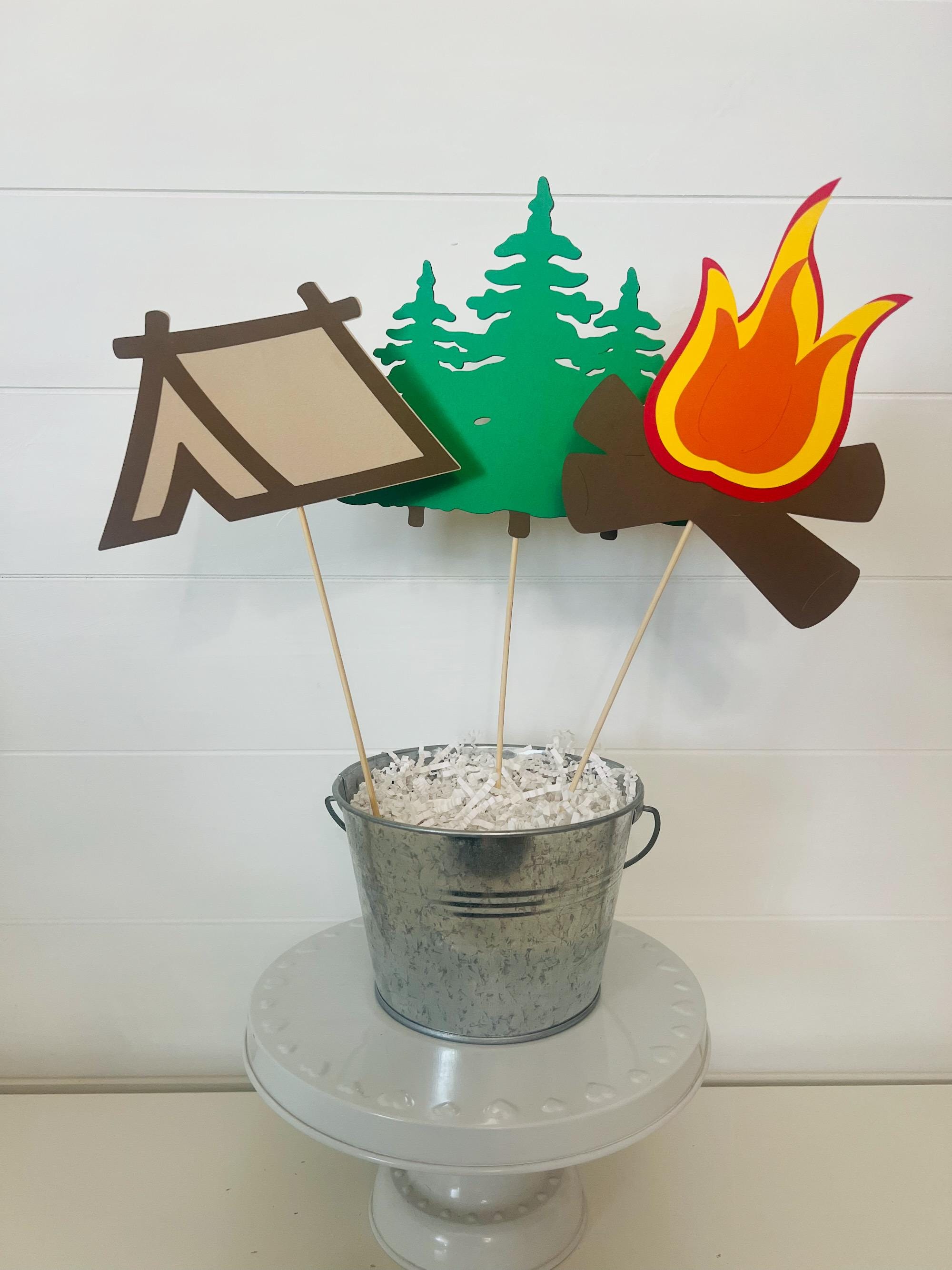 Happy Camper Panda Camping Theme Birthday Centerpieces Birthday Decorations  - Panda Camping Theme Centerpieces For 1st Birthday Party One Happy Camper, image size:2000x2667