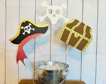 Pirate Party Centerpieces, Treasure Chest, Skull Decor