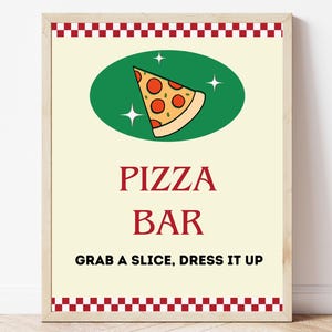 Pizza Party Digital Sign, Pizza Bar Digital Sign, Build your own Pizza, Pizza Party Printable, Food Station Sign, Kids Pizza Party