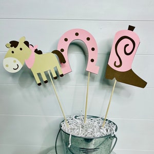 Cowgirl Centerpieces, Cowgirl Party Decor, Cowgirl Birthday Party Decor, Cowgirl Party Decorations, Horse Party Decor