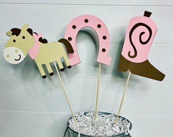 Western Cowgirl Party Centerpiece Sticks - 28 Pack, 14 Designs, For Table & Vase Decor, Birthday & Bachelorette