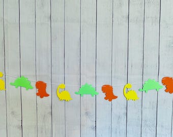 Dinosaur Birthday Party Garland, Colorful Dino Decor