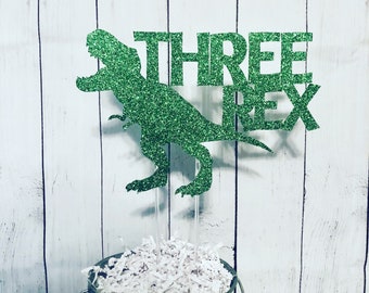 Tre Rex dinosaurie tårtdekoration, Treårsfest
