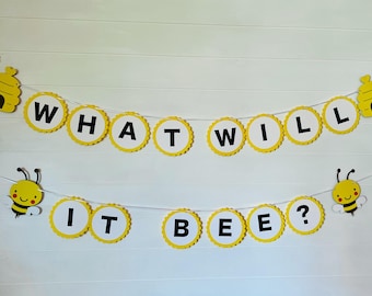 Bee Gender Reveal Banner, "What Will It Bee?" Baby Shower Decor