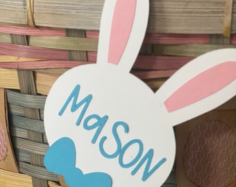 Personalisierte Bunny Ostern Korb Anhänger, Kinder Ostern Dekor
