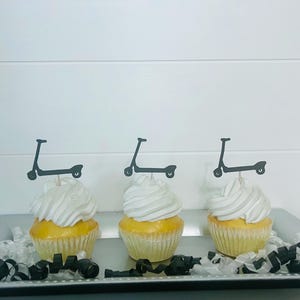 Scooter Cupcake Toppers, Scooter Party Decor, Kids Cupcake Toppers, Scooter Themed Party Decor, Boys and Girls Scooter Cupcake Toppers