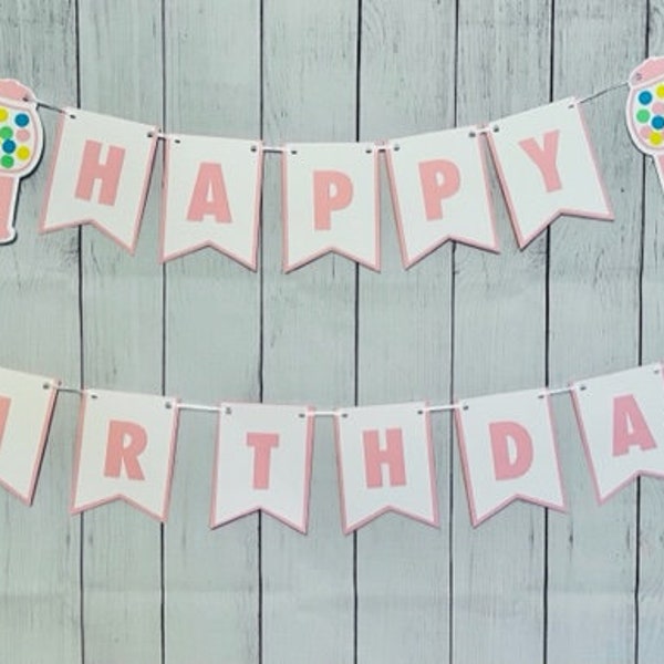 Gumball Birthday Banner, Gumball Birthday Party Decor, Bubble Gum Party Decor