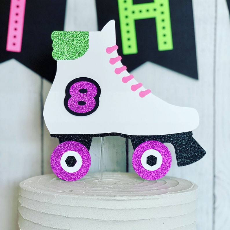 Roller Skate Cake Topper Roller Skate Birthday Decor Cake Etsy