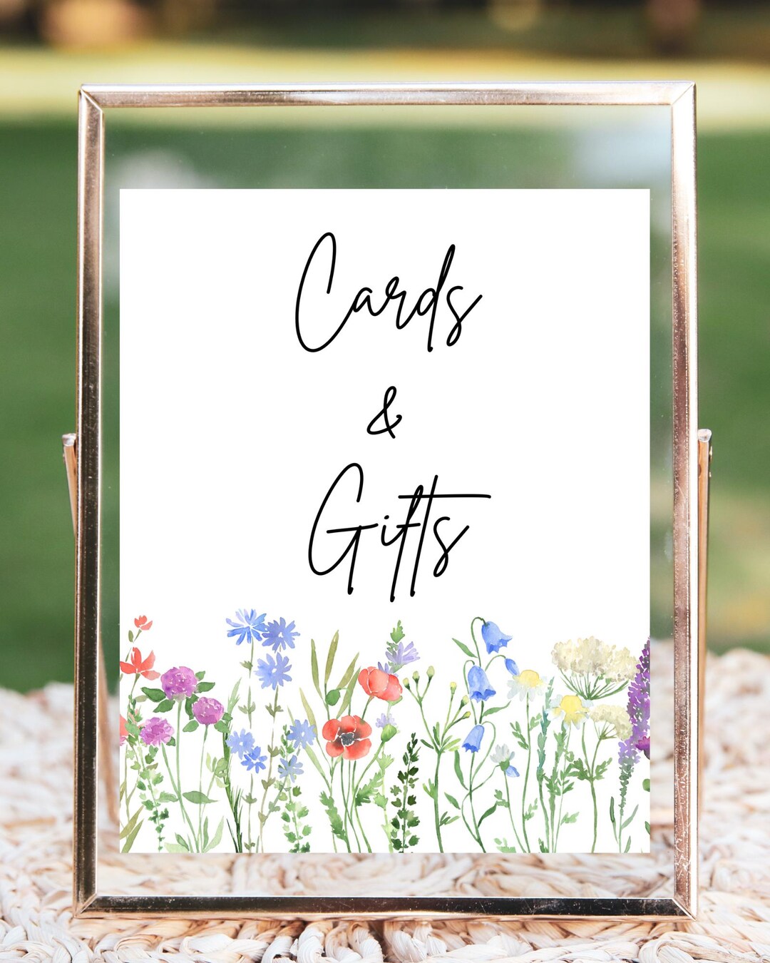 Floral Cards &amp; Gifts Printable Sign, Bridal Shower Decor, Floral Party ...
