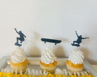 Skateboard Cupcake Toppers, Skater Geburtstag Party Dekor