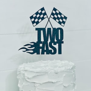 Two Fast Cake Topper, Racing Cake Topper, Race Car Cake Topper, 2nd Birthday Cake Topper, Racing Themed Party Decor, Motorcycle Cake Topper