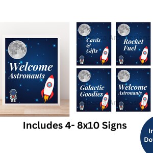 Astronaut Party Printable Set, Astronaut Birthday Party Signs, Space Party Printable Signs, Outer Space Party Printable Set