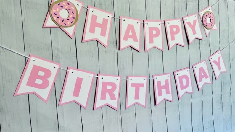 Donut Birthday Banner, Donut Party Decor, Donut Birthday Party Decor, Donut Party image 1