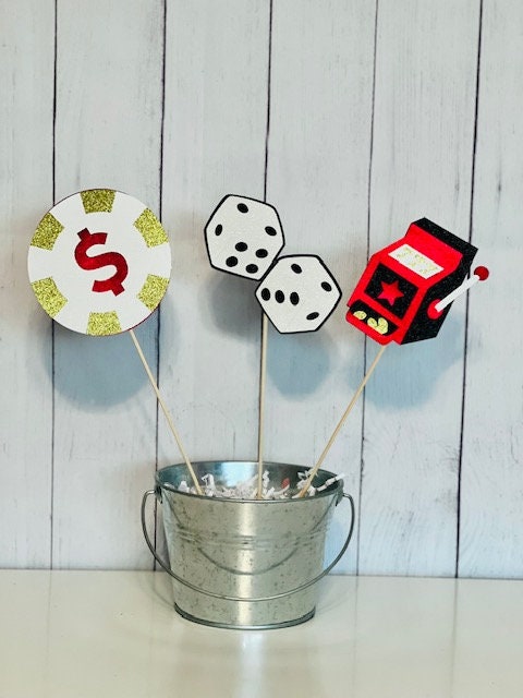 Casino Centerpieces 21st Birthday Decor Gambleing Party Decor Casino Party Decor Poker Party