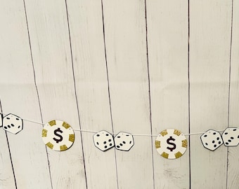 Casino Garland, Dice & Poker Chip Party Decor