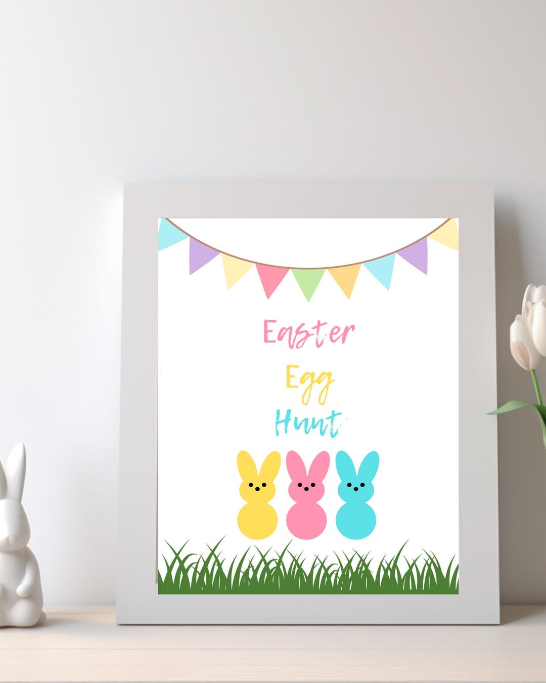 Printable Easter Sign, Easter Egg Hunt, Cute Easter Party Decor, Spring ...