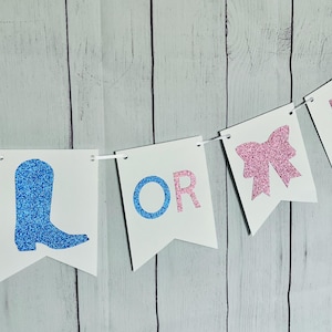 Boots or Bows Banner, Gender Reveal Banner, Girl or Boy Banner, Baby Shower Banner