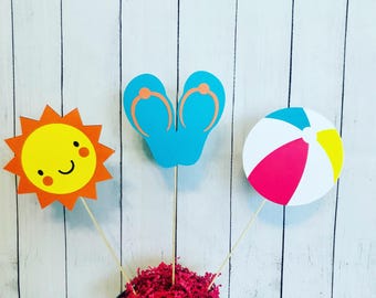 Strandfestens mittpunktsdekorationspinnar, sommarfödelsedagsdekor