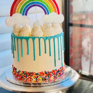 Rainbow Cake Topper, Glitter Rainbow Came Topper, Rainbow Party Decor, Rainbow Themed Party, Colorful Cake Topper