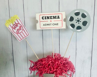 Movie Party Centerpieces, Hollywood Theme Decor