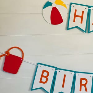 Strand Geburtstagsbanner, Tropisches Party Dekor, Sommer Vibes Geburtstag, Ozean Thema Dekorationen, Beach Party Girlande, Sand & Meer Party Banner