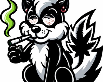 Skunk Weed Pot Leaf Marijuana Funny Truck Window Vinyl Decal Sticker