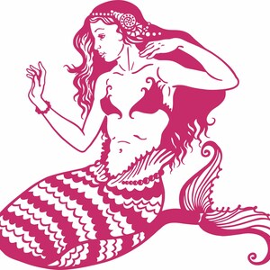 Zeemeermin Meisje Vissenstaart Boot Fantasie Strand Vissen Auto Vrachtwagen Raam Laptop Vinyloverdrukplaatjesticker