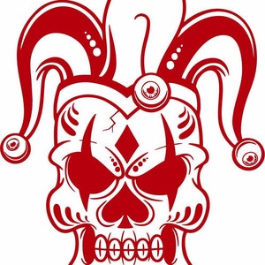 Jester Skull Clown Joker Laptop Vinyl Decal Sticker