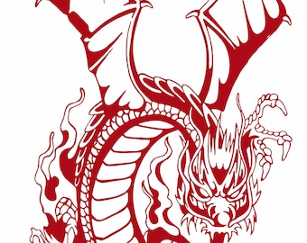 Dragon Fantasy Mystical Creature Wings Serpent Beast Car Truck Window Vinyl Decal Sticker