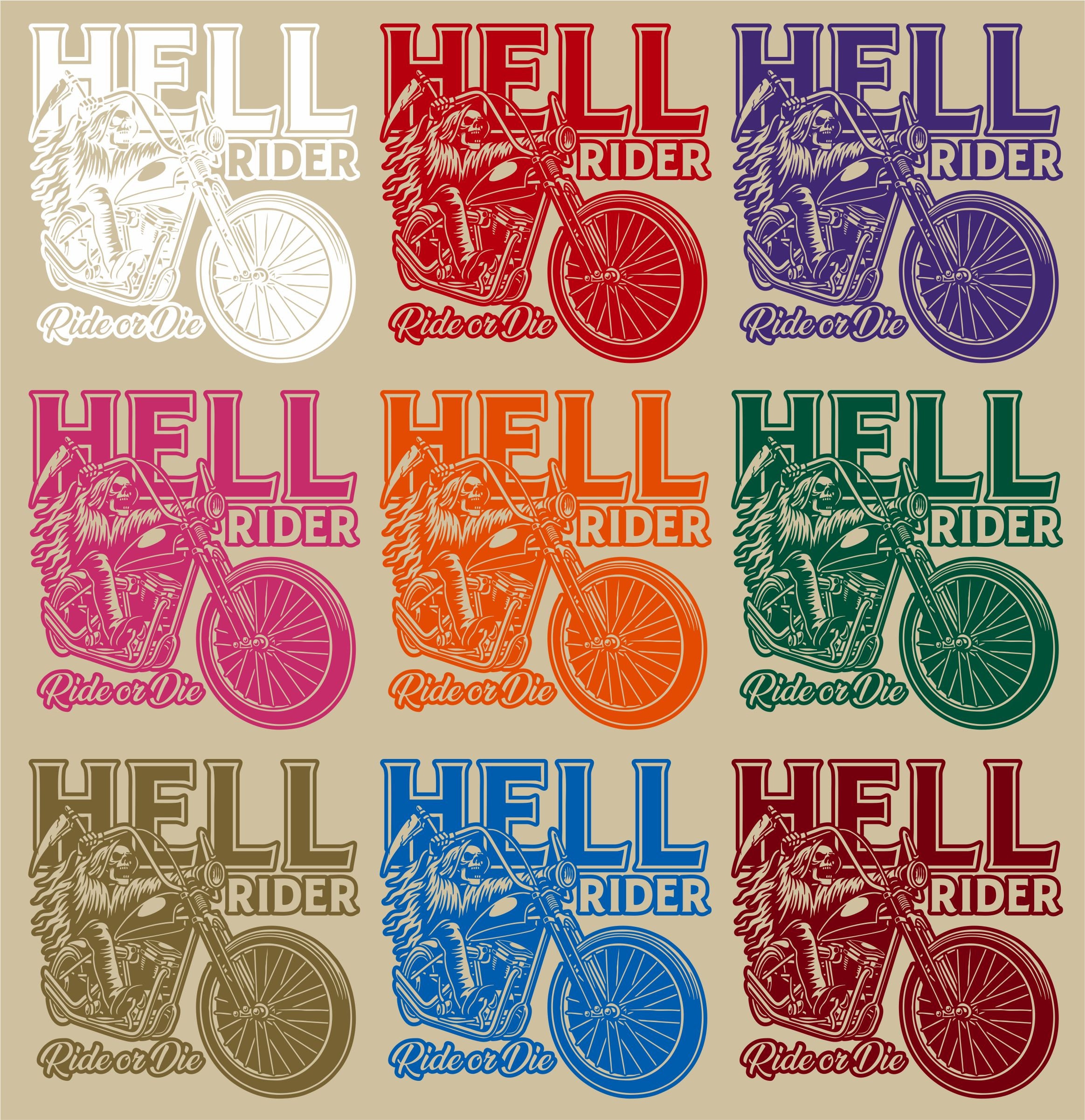 Grim Reaper Motorcycle Biker Ride or Die Car Truck Window Laptop Vinyl ...