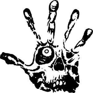 Hand Skull Eye Fingers Car Truck Window Wall Laptop Vinyl Decal Sticker