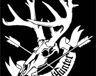 Hunting Headhunter Deer Skull Bow Arrow Car Truck Window Laptop Vinyl Decal Sticker