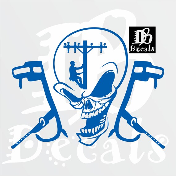 Lineman Electric Pole Climber Funny Vinyl Decal Sticker Car Window laptop 6/"