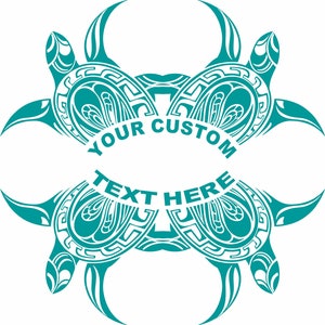 Schildpad Tribal reptiel aangepaste tekst naam zee oceaan water huisdier vissen boot auto venster vinyl decal sticker